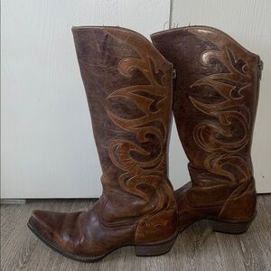 Ariat Lyric Western Style X Toe Cowboy Boots Brown Leather 10014111 Women's 8.5